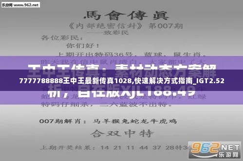 7777788888王中王最新传真1028,快速解决方式指南_IGT2.52