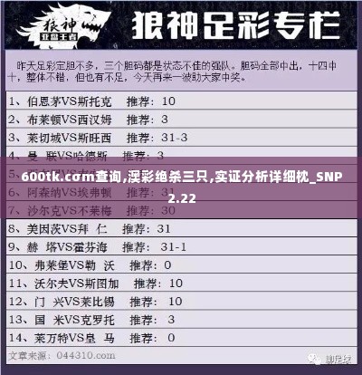 600tk.cσm查询,澳彩绝杀三只,实证分析详细枕_SNP2.22