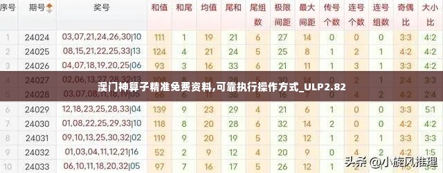 澳门神算子精准免费资料,可靠执行操作方式_ULP2.82