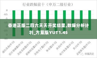 香港正版二四六天天开奖结果,数据分析计划_方案版YUT1.45