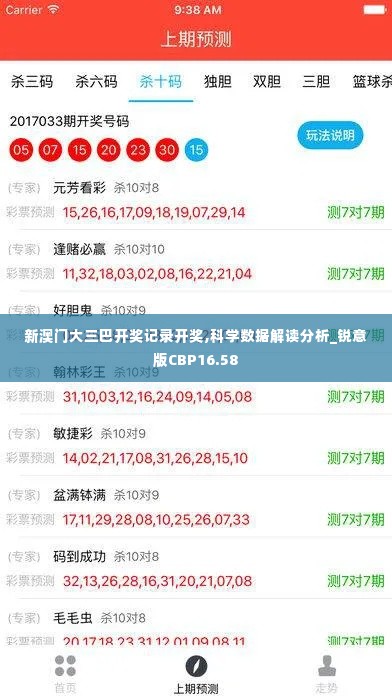 新澳门大三巴开奖记录开奖,科学数据解读分析_锐意版CBP16.58