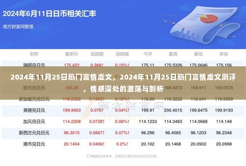 2024年11月25日热门言情虐文深度解析，情感激荡与内心剖析
