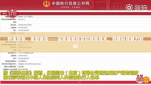 秒速到账革新体验，探索非实时转账技术的科技魅力