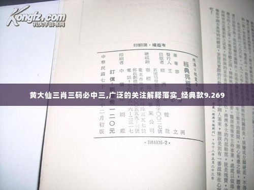 黄大仙三肖三码必中三,广泛的关注解释落实_经典款9.269
