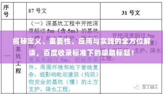 揭秘定义、重要性、应用与实践的全方位解读，百度收录标准下的吸睛标题！