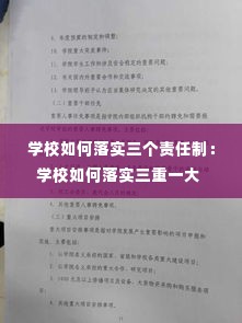 学校如何落实三个责任制：学校如何落实三重一大 