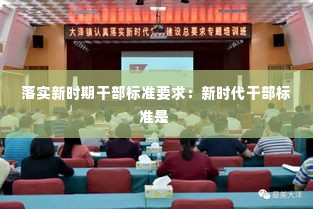 落实新时期干部标准要求：新时代干部标准是 
