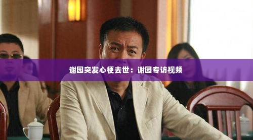 谢园突发心梗去世：谢园专访视频 