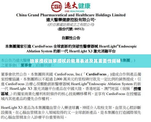 独家授权独家授权的精准表述及其重要性揭秘
