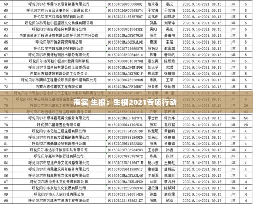 落实 生根：生根2021专项行动 