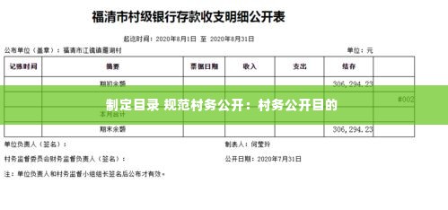 制定目录 规范村务公开：村务公开目的 