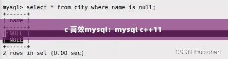 c 高效mysql：mysql c++11 