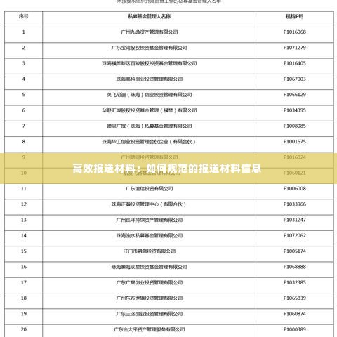 高效报送材料：如何规范的报送材料信息 