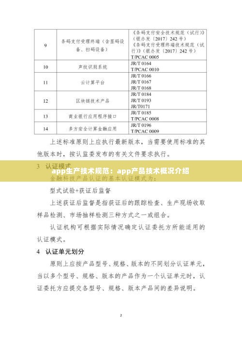 app生产技术规范：app产品技术概况介绍 