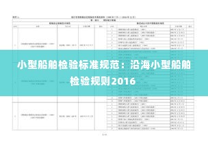小型船舶检验标准规范：沿海小型船舶检验规则2016 