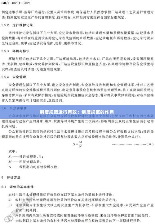 制度规范运行有效：制度规范的作用 