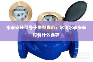 水表安装型号于类型规范：常用水表安装时有什么要求 
