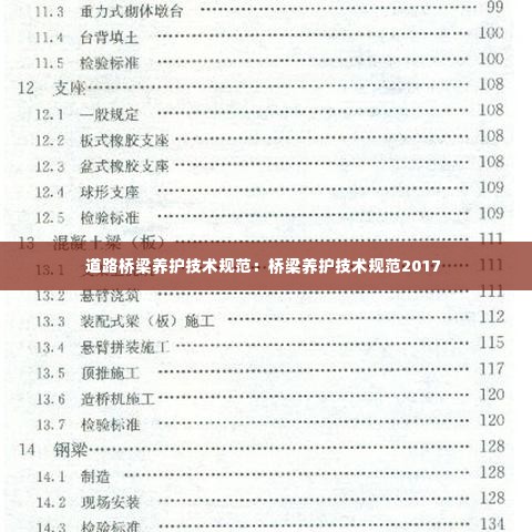 道路桥梁养护技术规范：桥梁养护技术规范2017 