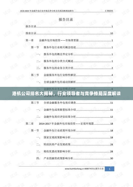 港机公司排名大揭秘，行业领导者与竞争格局深度解读