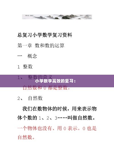 小学数学高效的复习： 