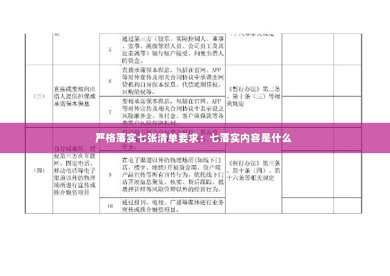 严格落实七张清单要求：七落实内容是什么 