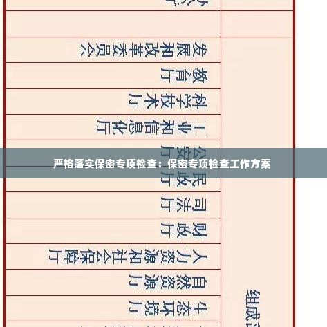 严格落实保密专项检查：保密专项检查工作方案 