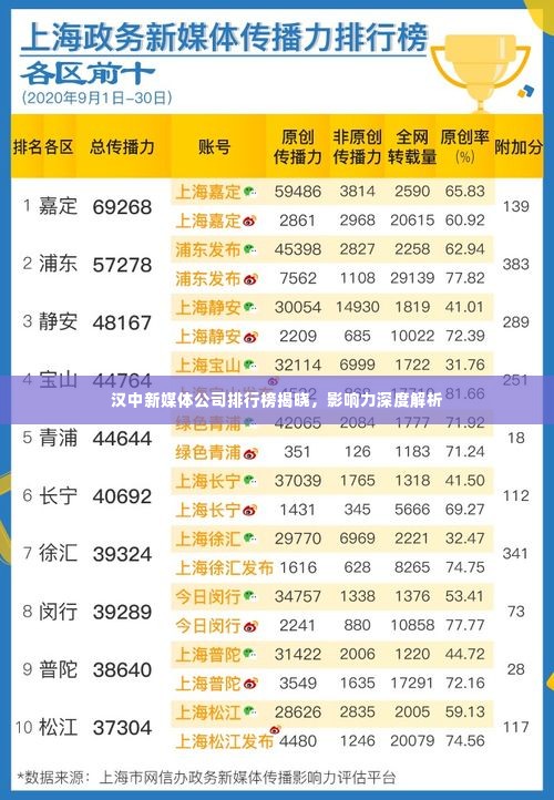 汉中新媒体公司排行榜揭晓，影响力深度解析