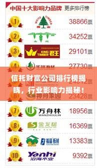信托财富公司排行榜揭晓，行业影响力揭秘！