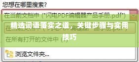 精选词语落实之道，关键步骤与实用技巧