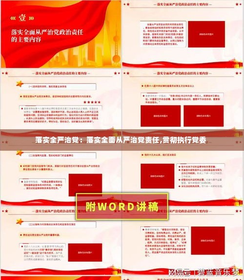 落实全严治党：落实全面从严治党责任,贯彻执行党委 