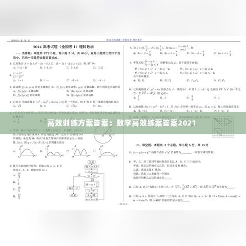 高效训练方案答案：数学高效练案答案2021 