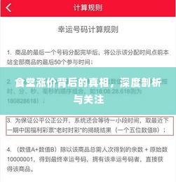 食堂涨价背后的真相，深度剖析与关注