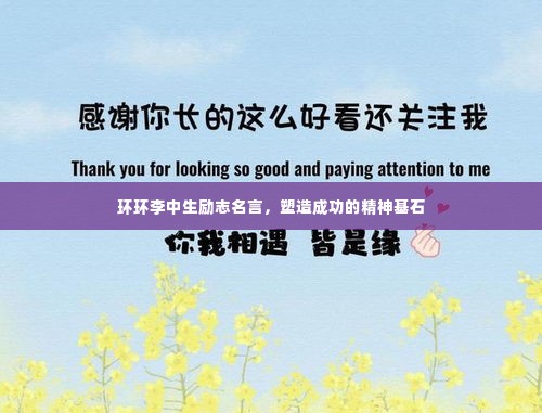 环环李中生励志名言，塑造成功的精神基石