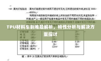 TPU材料车割难题解析，特性分析与解决方案探讨