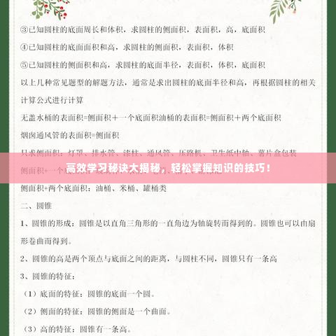 高效学习秘诀大揭秘，轻松掌握知识的技巧！