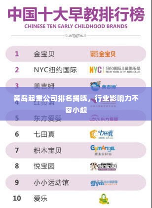 黄岛起重公司排名揭晓，行业影响力不容小觑
