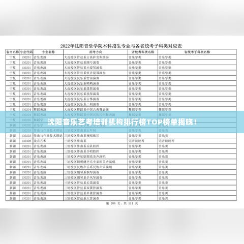 沈阳音乐艺考培训机构排行榜TOP榜单揭晓！