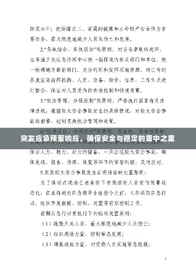 突发应急预案响应，确保安全与稳定的重中之重