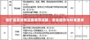 煤矿局部接地设置规范详解，安全操作与标准要求
