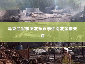 乌克兰军机突发坠毁事件引发全球关注