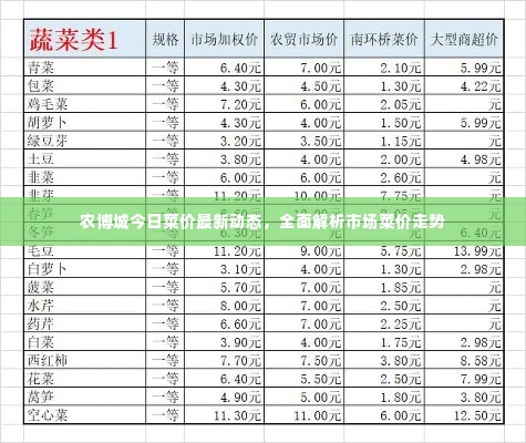 农博城今日菜价最新动态，全面解析市场菜价走势