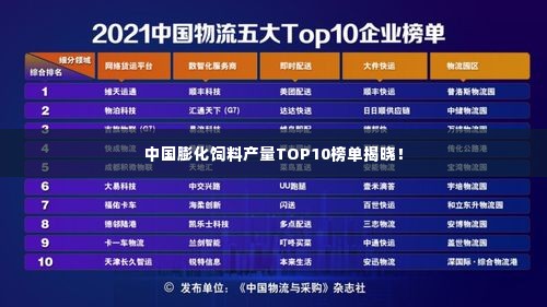 中国膨化饲料产量TOP10榜单揭晓！