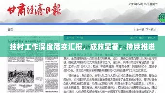 挂村工作深度落实汇报，成效显著，持续推进