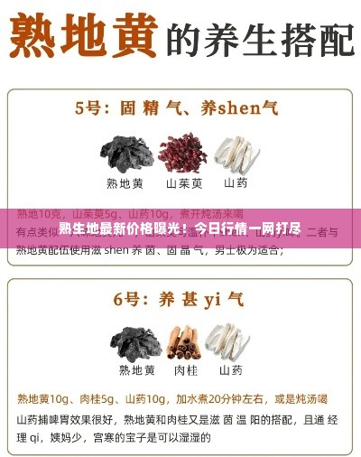 熟生地最新价格曝光！今日行情一网打尽