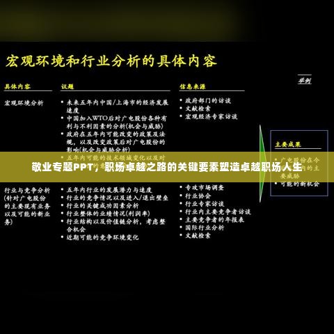 敬业专题PPT，职场卓越之路的关键要素塑造卓越职场人生